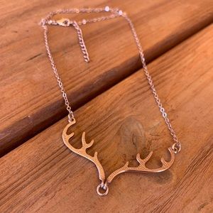 Antler rose gold necklace